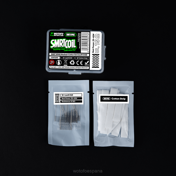 Wotofo SMRT conjunto rpm2 de malla y algodón frío nexmesh | Wotofo España R226351