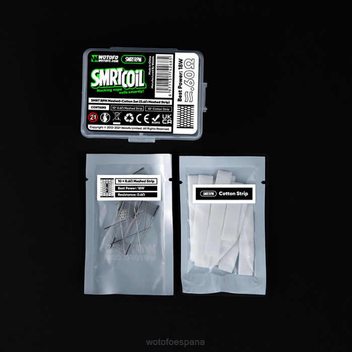 Wotofo SMRT conjunto rpm de malla y algodón Malla de 0,4 ohmios + algodón. | Wotofo Cigarro Eletronico R226349
