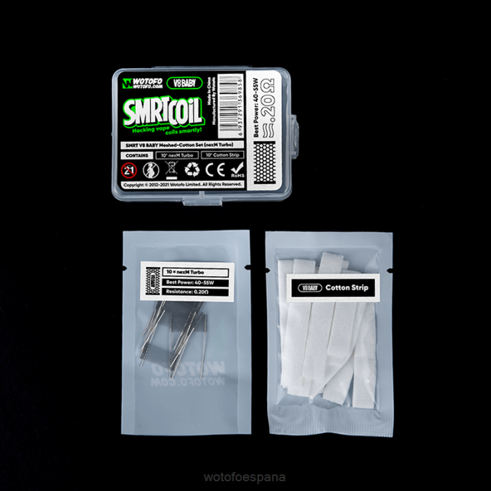 Wotofo SMRT conjunto v8 baby de malla y algodón frío nexmesh | Wotofo Madrid R226352