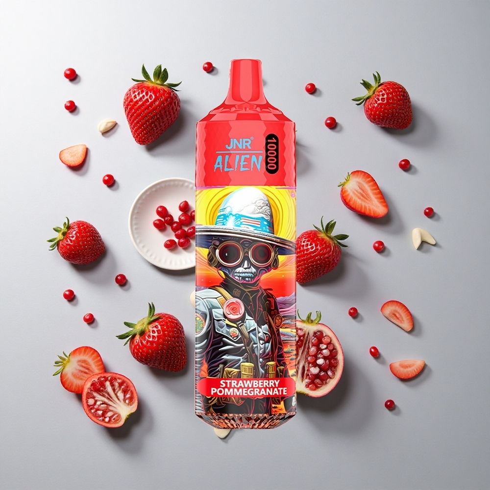 Fresa Granada JNR Alien 10000 Caladas 20ml E-líquido Tipo-C Carga Rápida