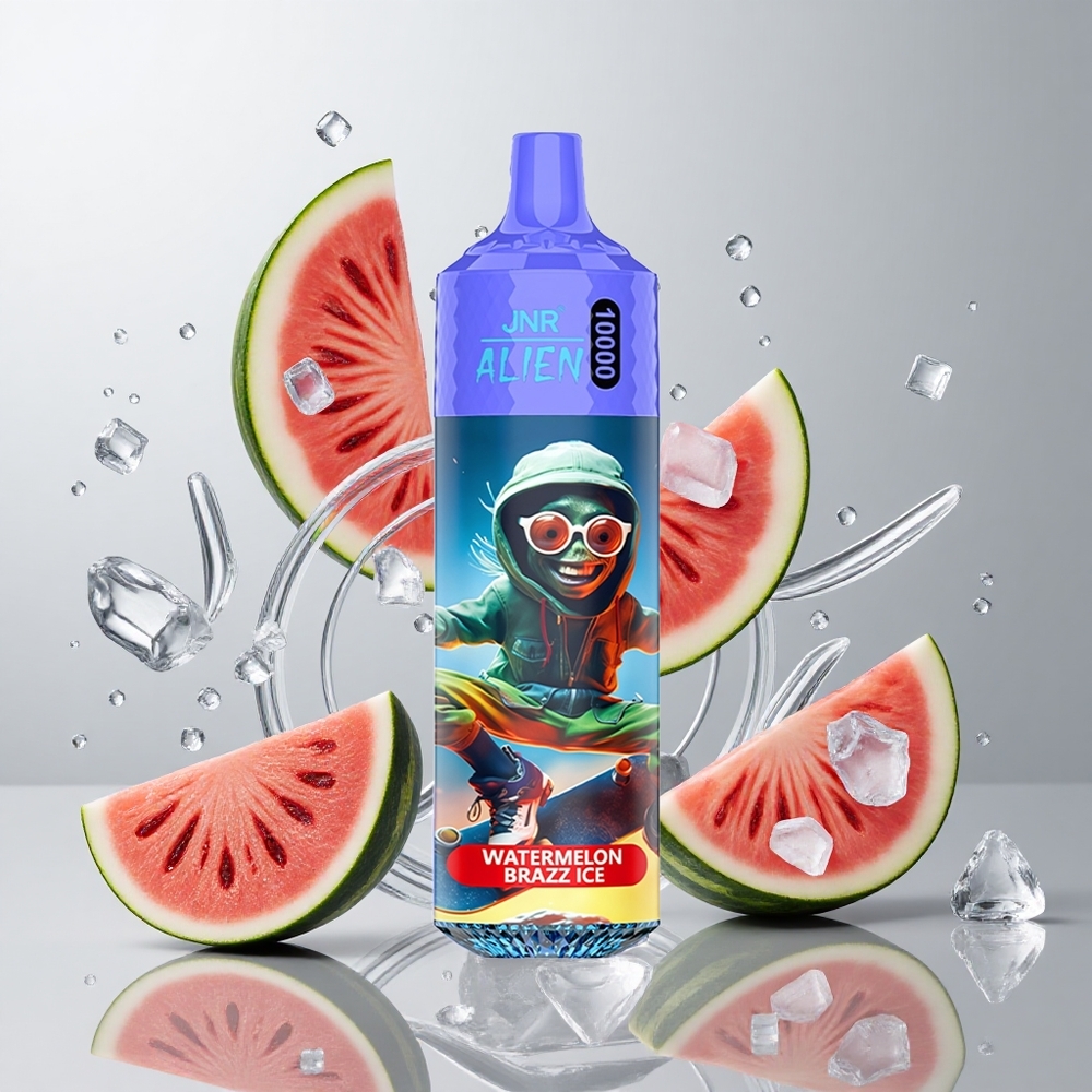 Sandía Brazz Hielo JNR Alien 10000 Caladas con 20ml de E-líquido y Carga Rápida Type-C
