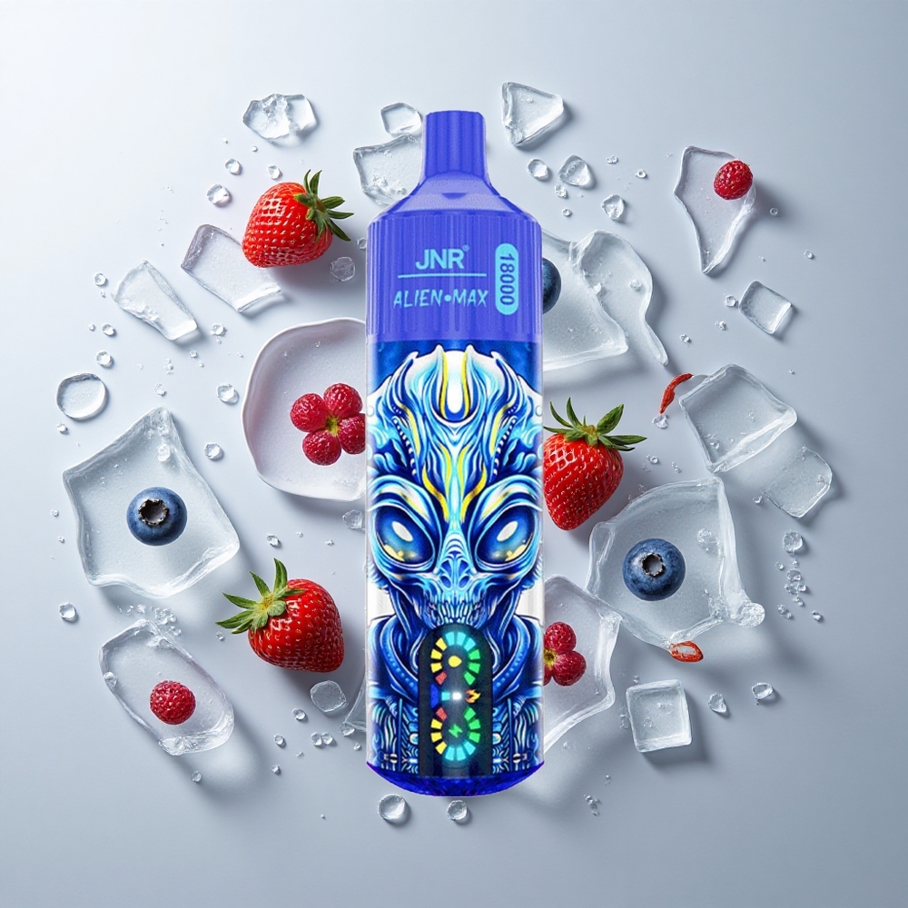 Arándano Azul Helado JNR Alien Max 18000 Caladas con Pantalla LED Inteligente y Doble Bobina Mesh