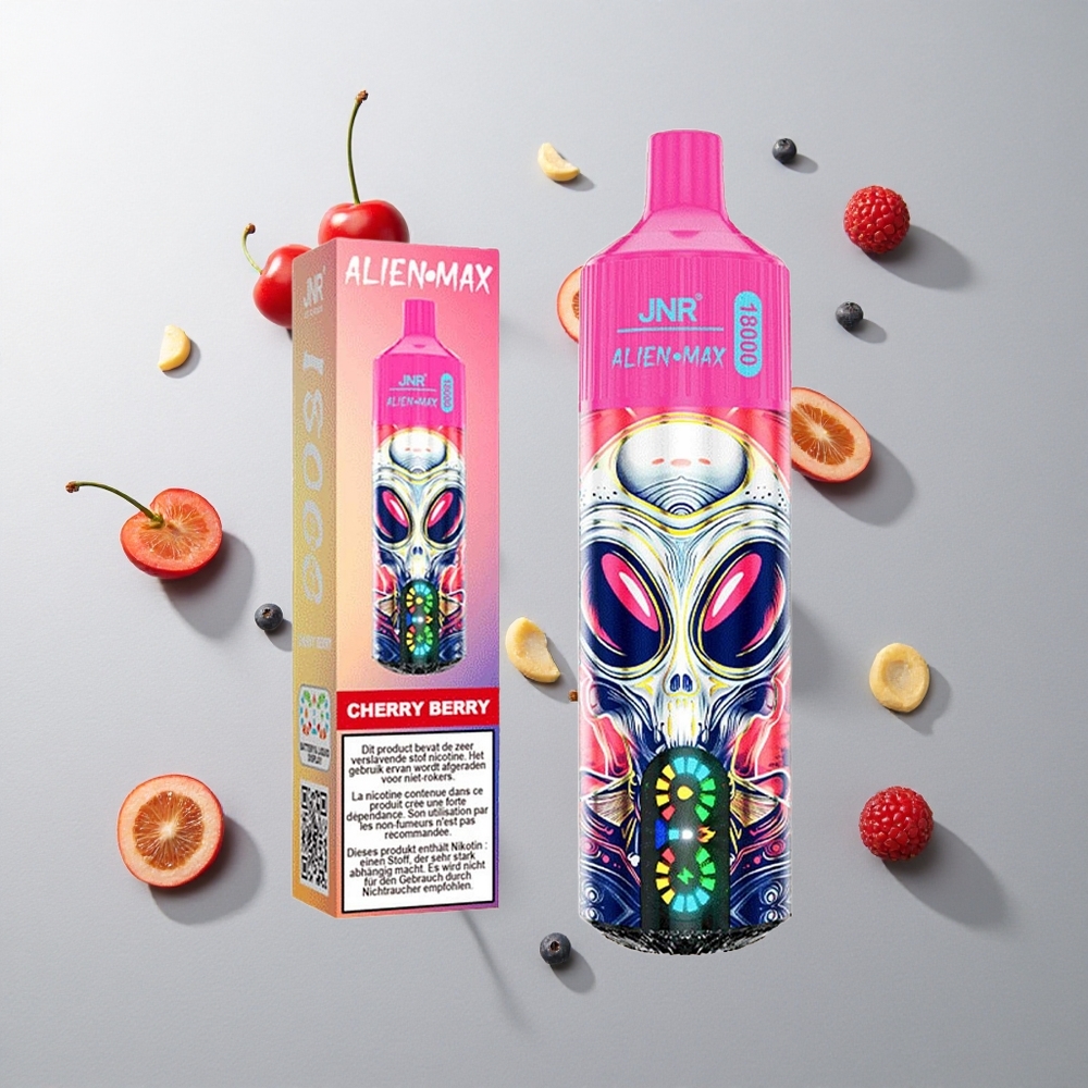 Cereza y Baya JNR Alien Max 18000 Caladas Pantalla LED Inteligente y Doble Malla Dual Core