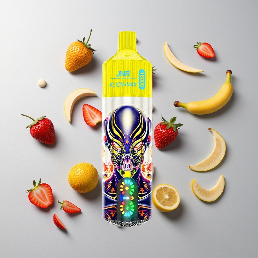Fresa Plátano JNR Alien Max 18000 Caladas Pantalla LED Inteligente y Carga Rápida Tipo-C