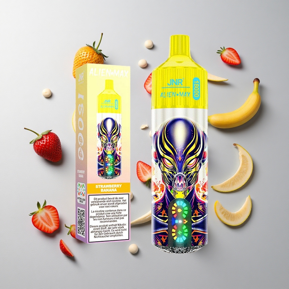 Fresa Plátano JNR Alien Max 18000 Caladas Pantalla LED Inteligente y Carga Rápida Tipo-C