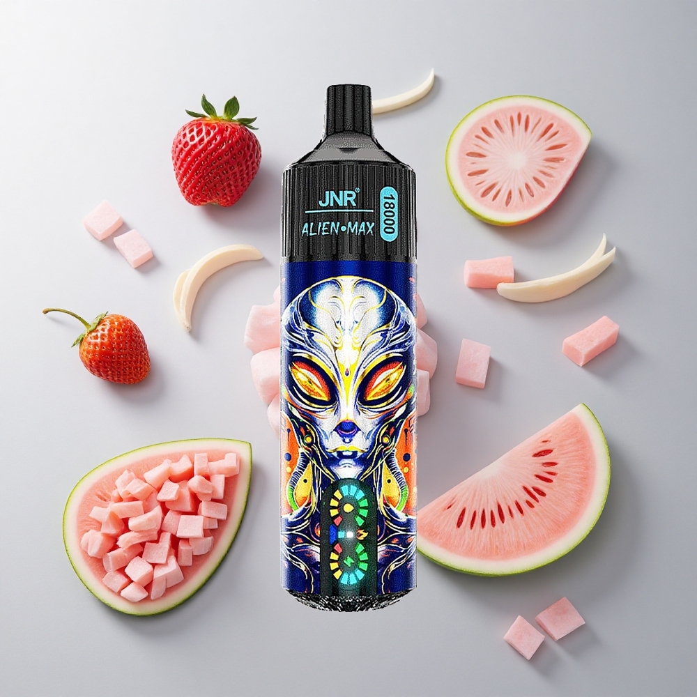 Fresa Sandía Chicle JNR Alien Max 18000 Caladas Pantalla LED Inteligente Tipo-C Carga Rápida