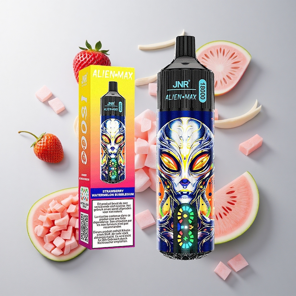 Fresa Sandía Chicle JNR Alien Max 18000 Caladas Pantalla LED Inteligente Tipo-C Carga Rápida