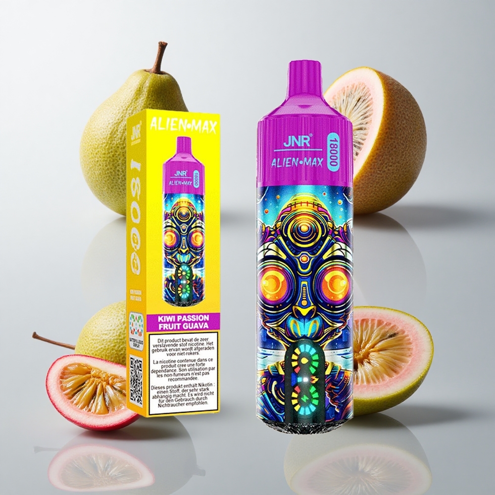 Maracuyá Fruta de la Pasión Guayaba JNR Alien Max 18000 Caladas Pantalla LED Inteligente Tipo-C Carga Rápida