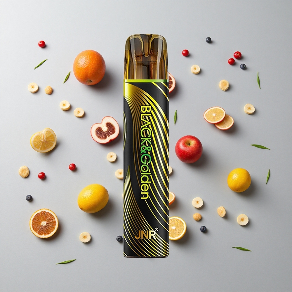 Negro y Dorado JNR Black&Golden 800 Caladas Sin Carga Disposable Vape