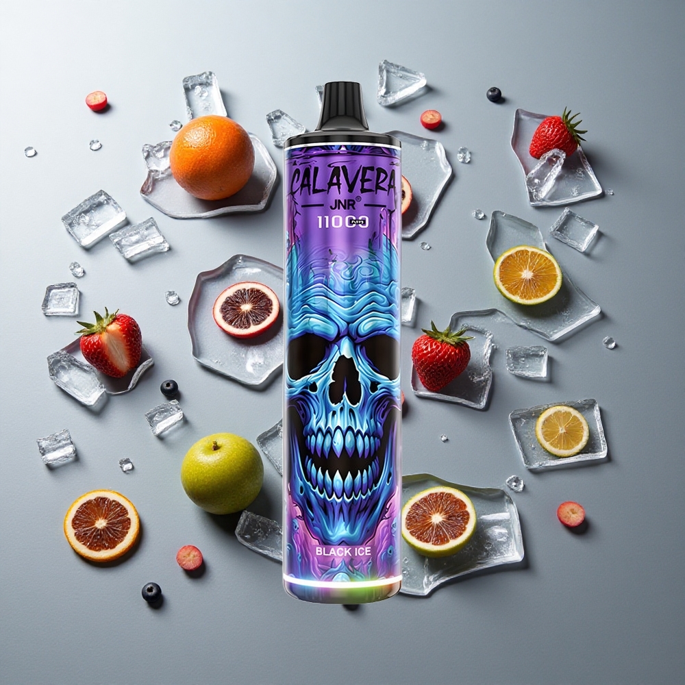 Hielo Negro JNR Calavera 11000 Caladas con Batería de 850 mAh y 21ml de Líquido