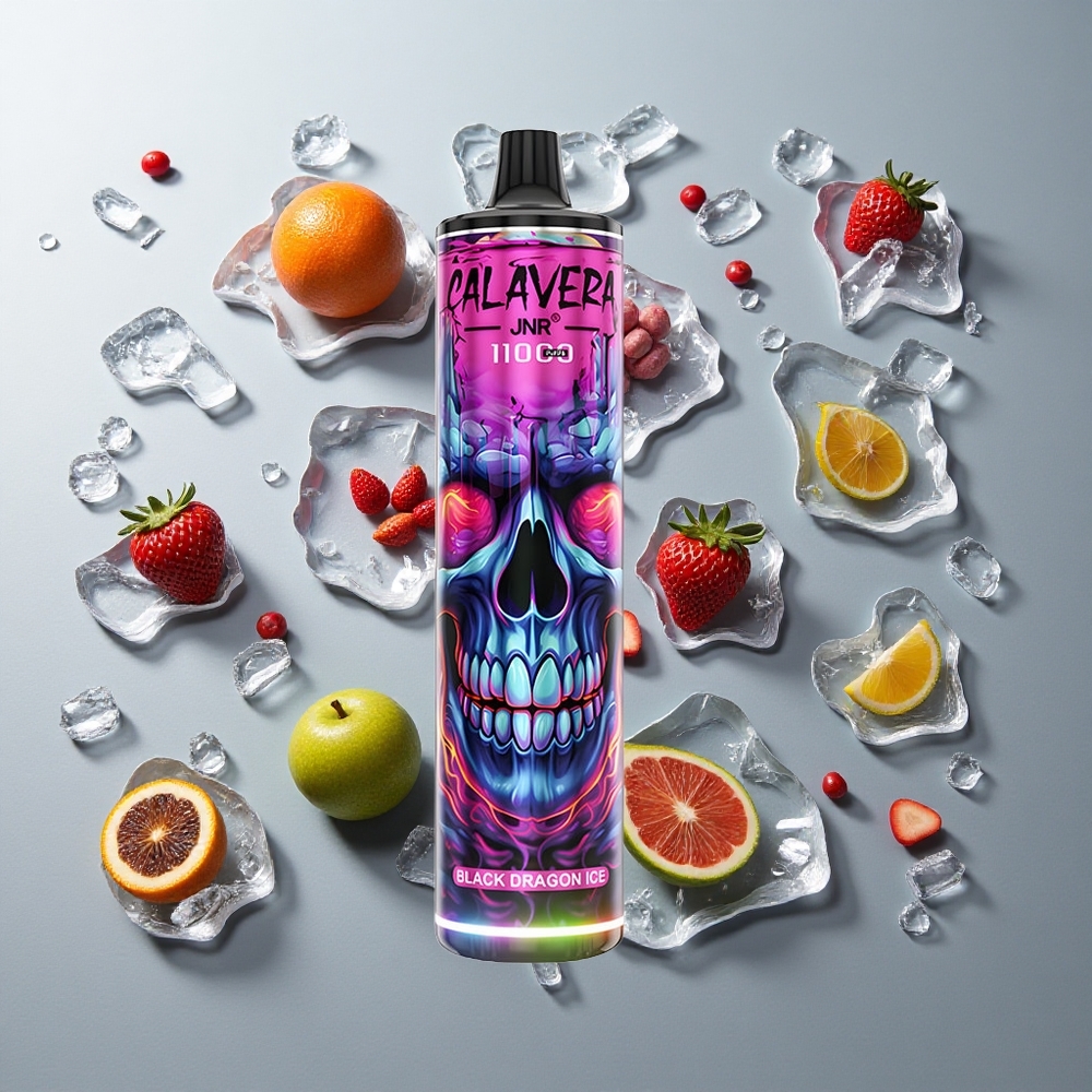 Hielo del Dragón Negro JNR Calavera 11000 Caladas 21ml Capacidad de E-Líquido 1.0ohm Bobina de Malla
