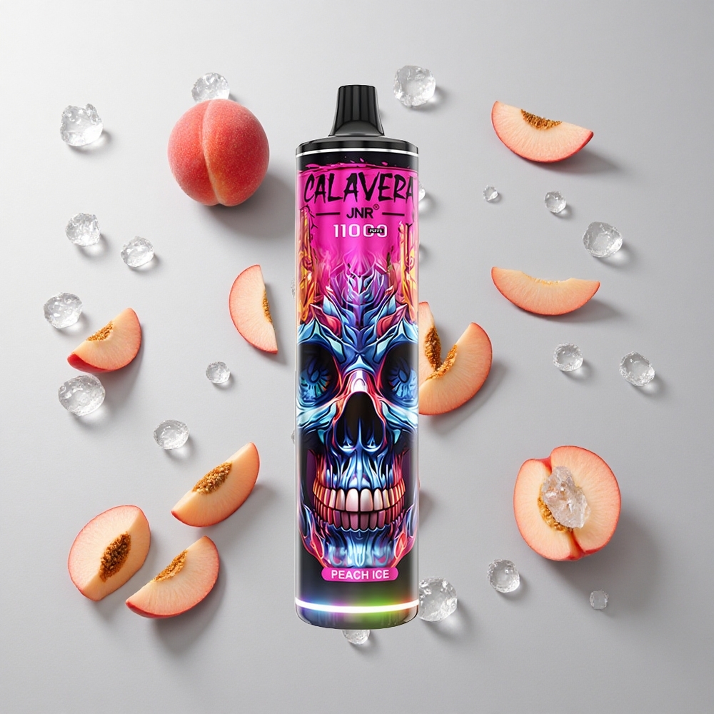 Melocotón Helado JNR Calavera 11000 Pufadas Tipo-C 850mAh