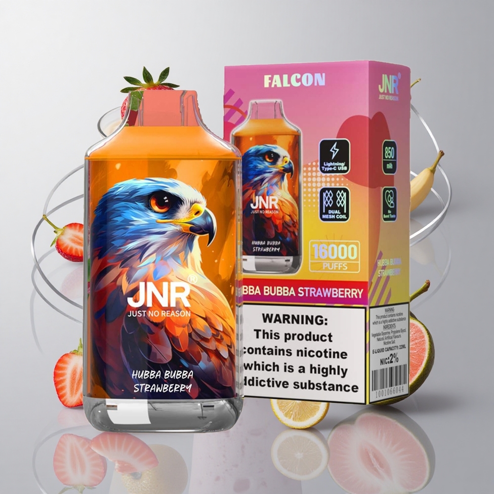Fresa Hubba Bubba JNR Falcon 16000 Caladas 22ml Pantalla LED Inteligente