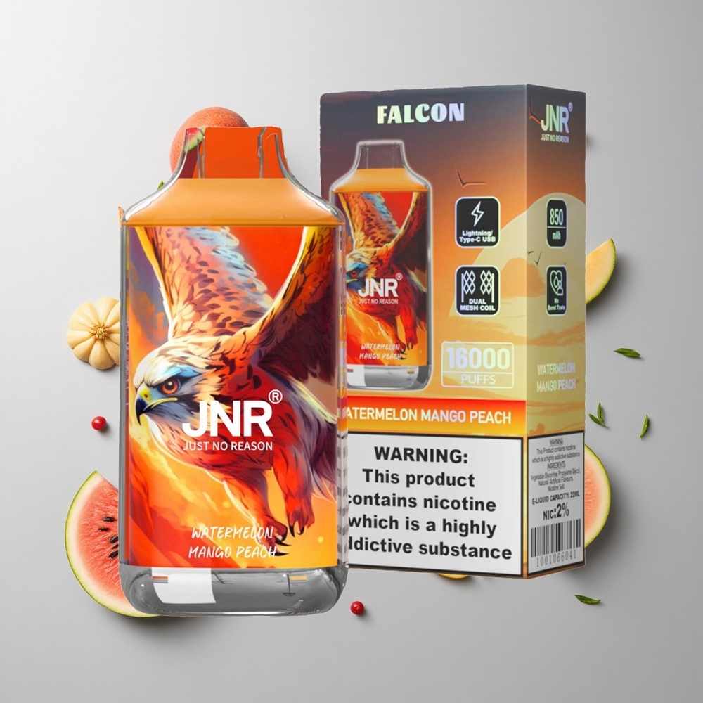 Sandía Mango Melocotón JNR Falcon 16000 Caladas Dual Malla y Pantalla LED Inteligente