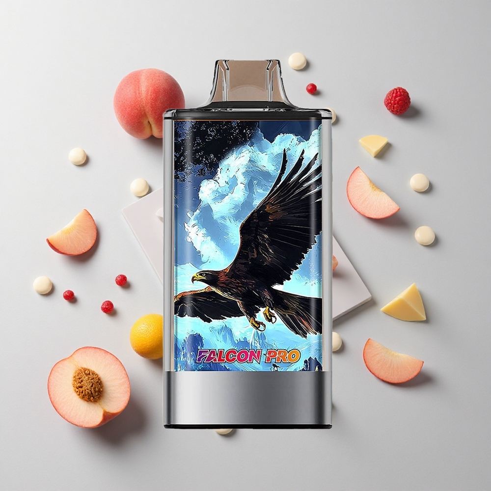 Melocotón Blanco Frambuesa JNR Falcon Pro 28000 Caladas 30ml 5% Nicotina