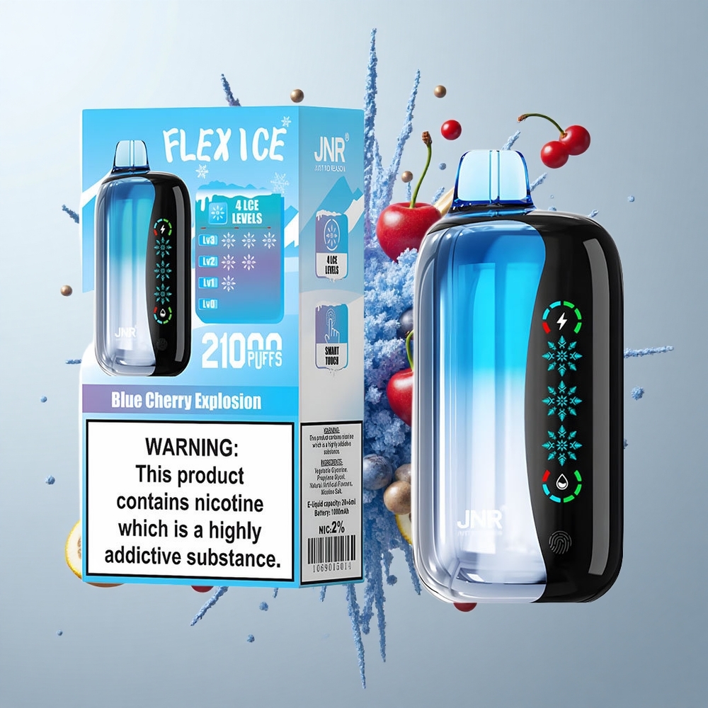 Explosión Cereza Azul JNR Flex Ice 21000 Caladas Pantalla Táctil