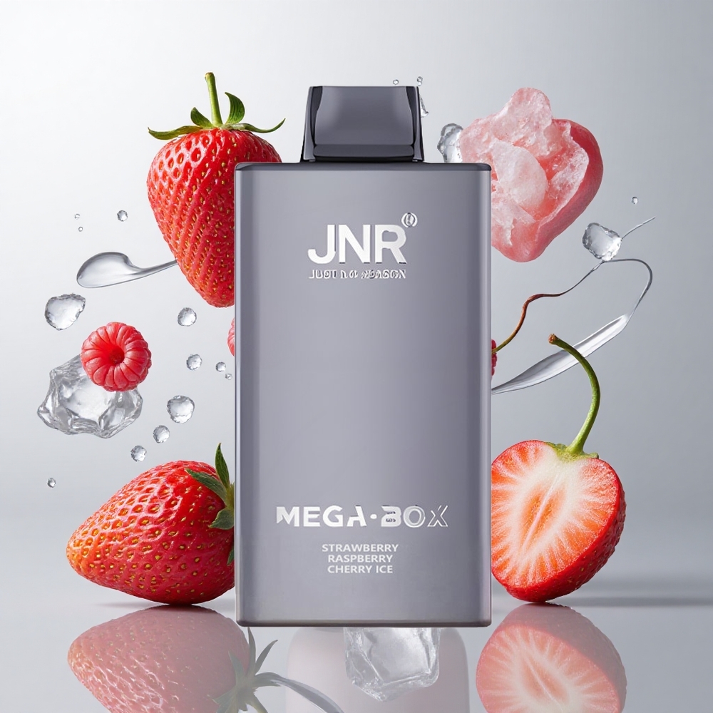 Fresa Frambuesa Cereza Hielo JNR Mega Box 25000 Caladas 30ml Capacidad de E-líquido