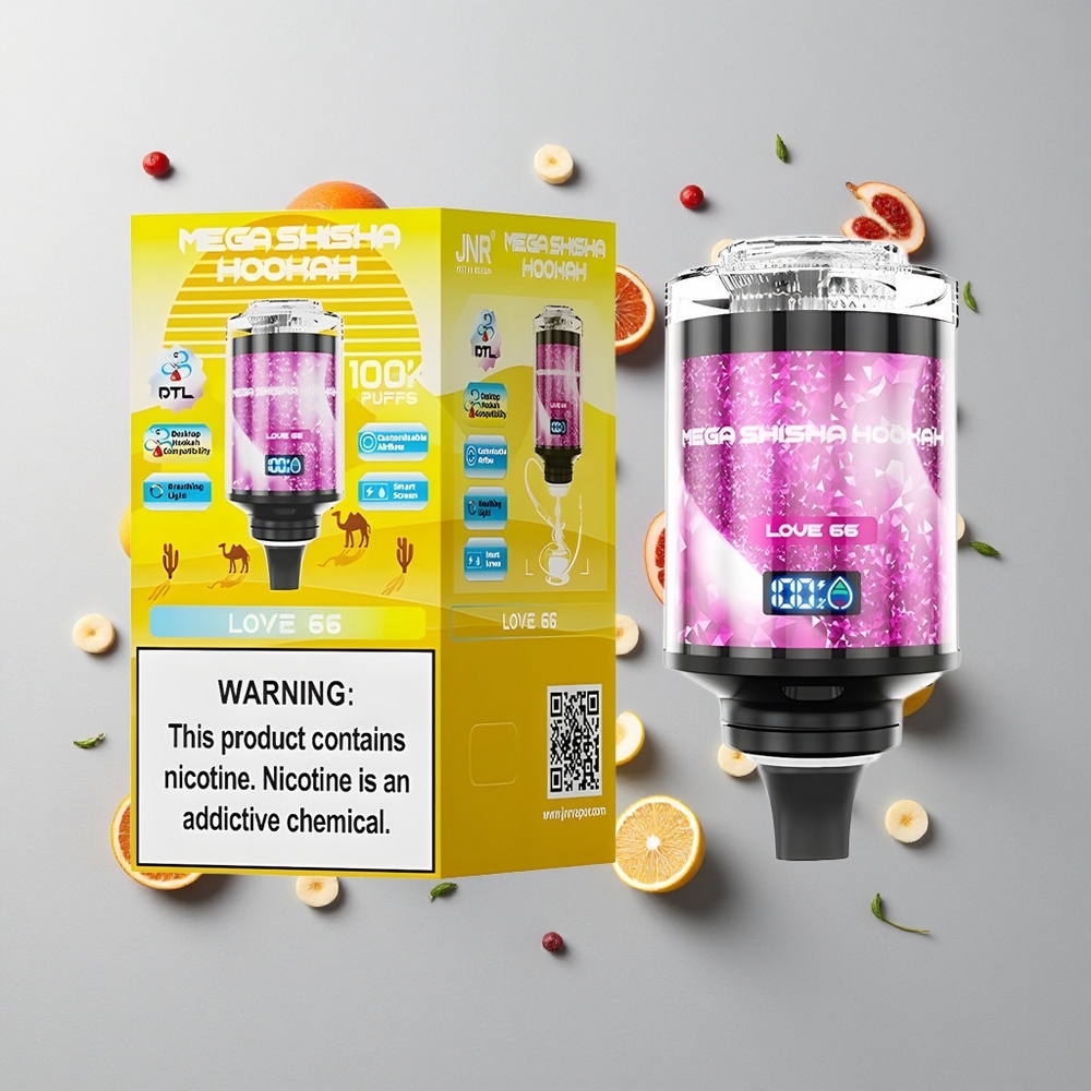 Amor 66 JNR Mega Shisha Hookah 100K Compatibilidad de Escritorio Pantalla Inteligente Interactiva 2200mAh