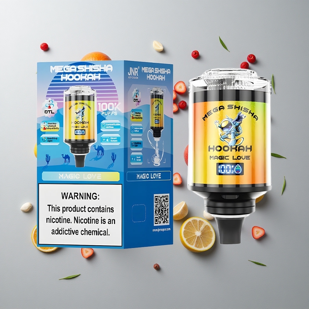 Amor Mágico JNR Mega Shisha Hookah 100K Compatibilidad de Escritorio 2200mAh 60ml