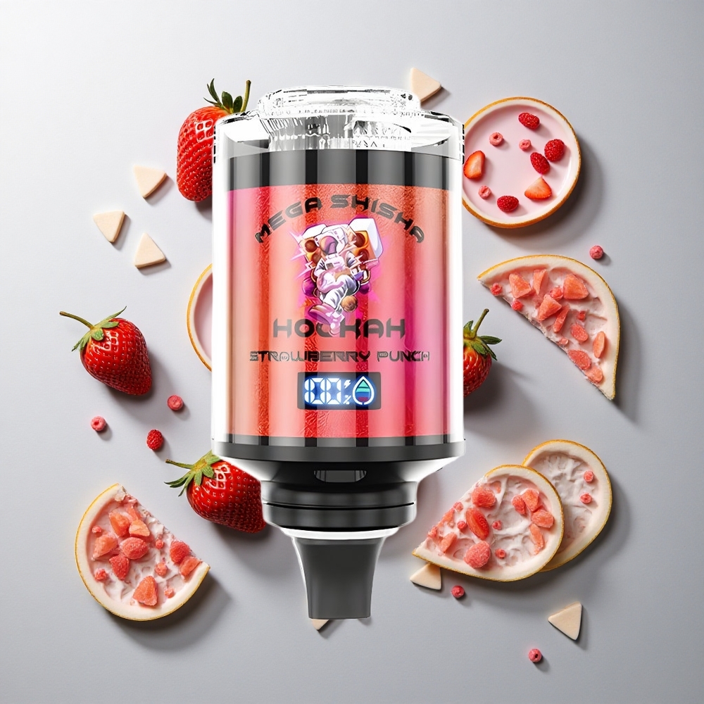 Fresa Ponche JNR Mega Shisha Hookah 100K Compatibilidad de Escritorio 2200mAh Pantalla Inteligente