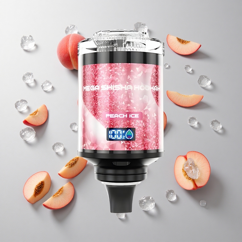 Melocotón Helado JNR Mega Shisha Hookah 100K Caladas Compatibilidad con Escritorio 2200mAh