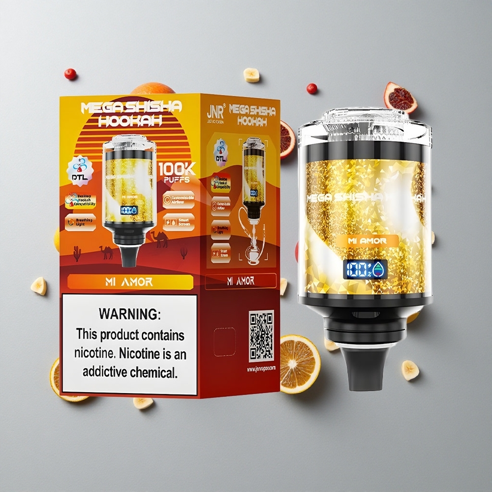 Mi Amor JNR Mega Shisha Hookah 100K Compatibilidad de Escritorio 2200mAh Pantalla Inteligente Interactiva