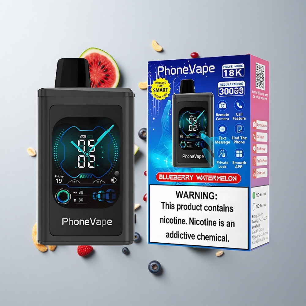 Arándano Sandía JNR PhoneVape 30000 Caladas Batería Recargable Pantalla Completa