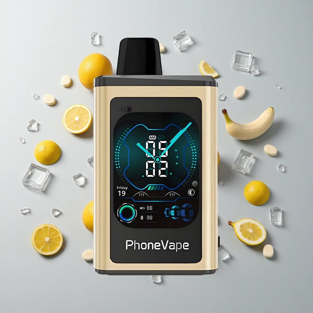 Banana Hielo JNR PhoneVape 30000 Caladas Pantalla Completa Batería Recargable