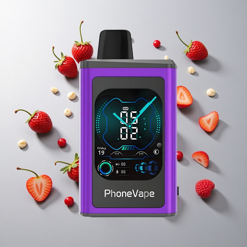 Cereza Fresa Frambuesa JNR PhoneVape 30000 Caladas Pantalla Completa Batería Recargable