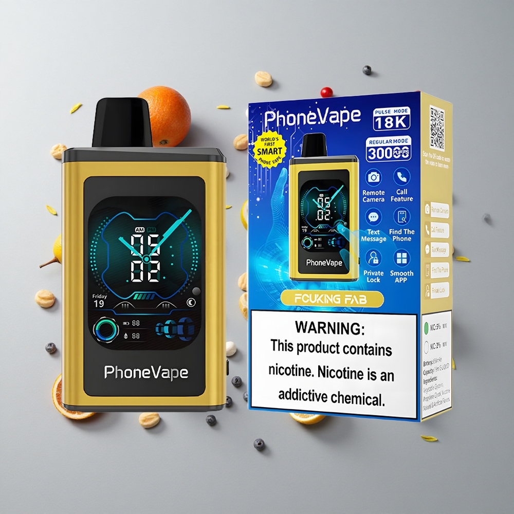 Fabuloso JNR PhoneVape 30000 Caladas Batería Recargable Pantalla Completa