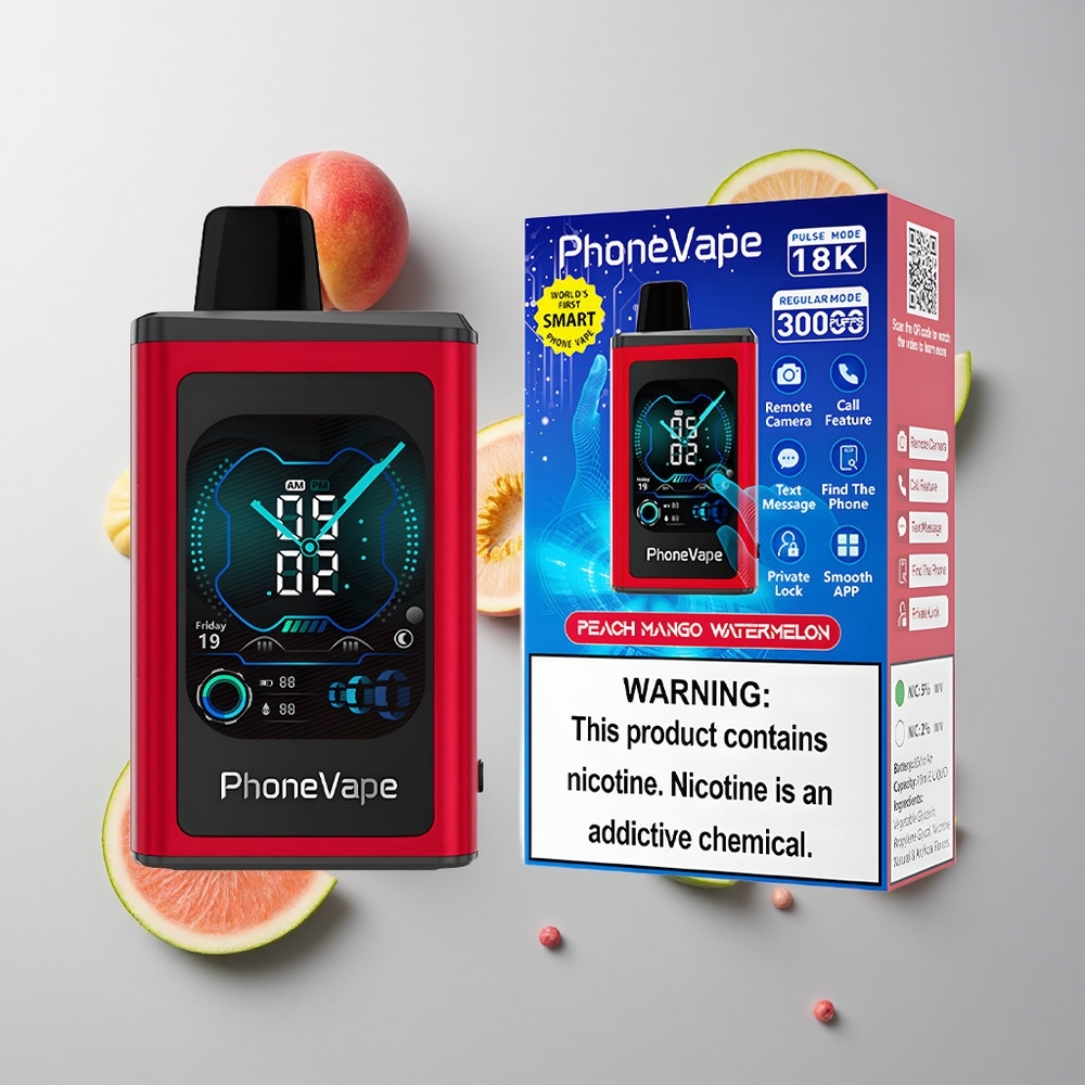 Melocotón Mango Sandía JNR PhoneVape 30000 Caladas Batería Recargable Pantalla Completa