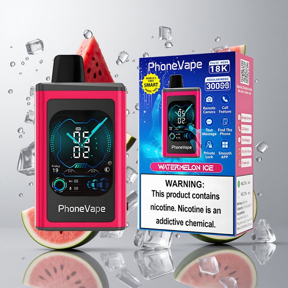 Sabor Sandía Helada JNR PhoneVape 30000 caladas Batería Recargable Pantalla Completa