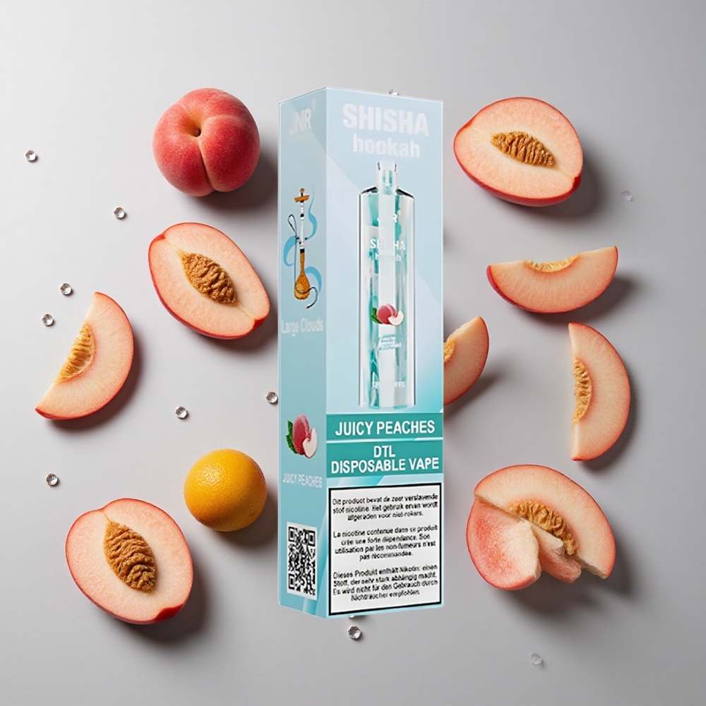 Melocotones Jugosos JNR Shisha Hookah 12000 Caladas con Batería de 750mAh y E-líquido de 24ml