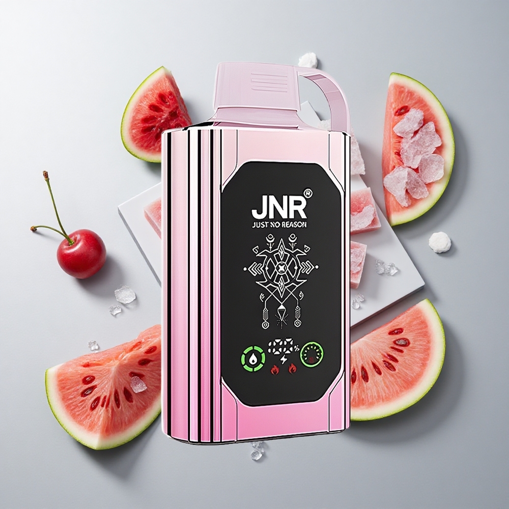 Cereza Sandía Helada JNR Shisha Hookah Box 20500 Caladas Pantalla HD Carga Rápida Tipo-C