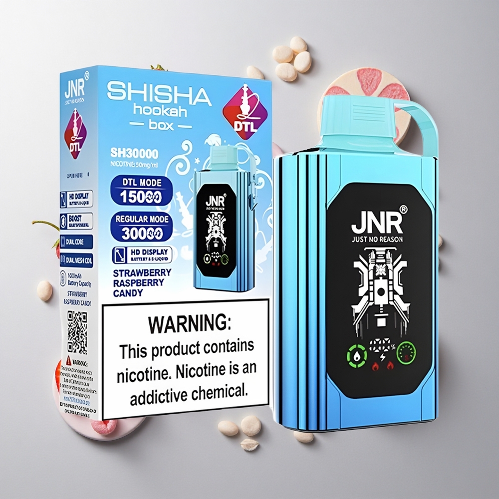 Fresa Frambuesa Caramelo JNR Shisha Hookah Box 20500 Caladas Pantalla HD Carga Rápida Tipo-C