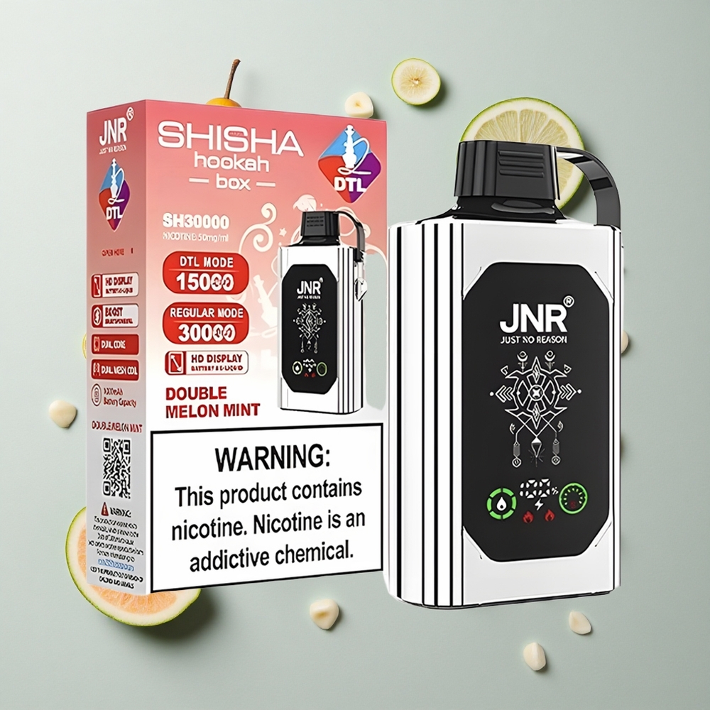 Melón Menta Doble JNR Shisha Hookah Box 20500 Caladas Pantalla HD Tipo-C Carga Rápida