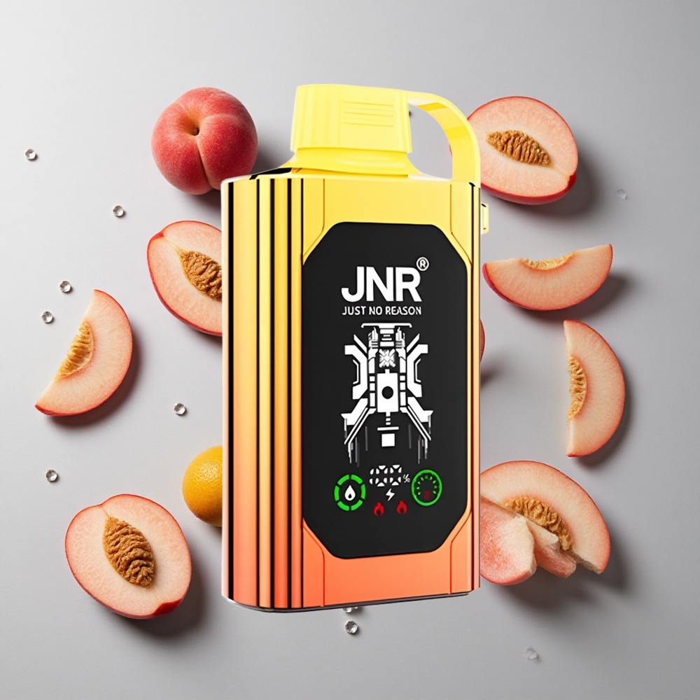 Melocotones Jugosos JNR Shisha Hookah Box 20500 Caladas Pantalla HD Doble Malla