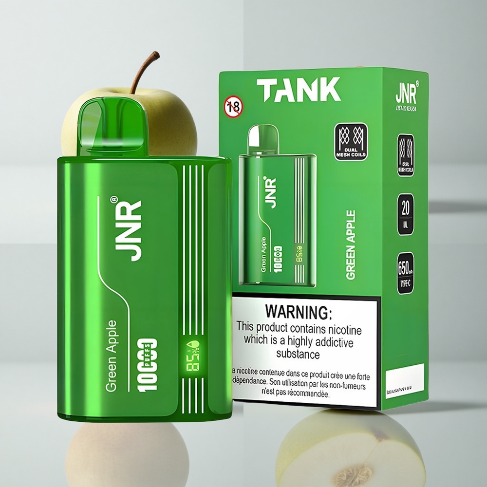 Manzana Verde Melocotón Pera JNR Tank 10000 Caladas Pantalla Digital Doble Malla