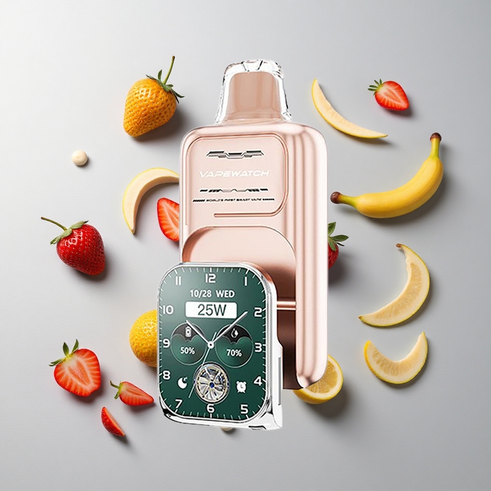 Fresa Plátano JNR Vape Watch 30000 Caladas 19mL Dual Mesh Coil