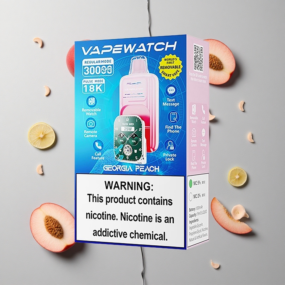 Melocotón de Georgia JNR Vape Watch 30000 Caladas 1000mAh Tipo-C