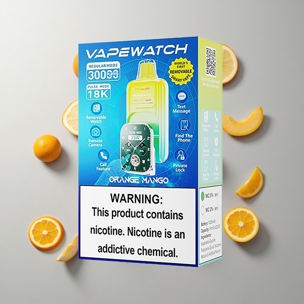 Naranja Mango JNR Vape Watch 30000 Caladas 19mL Dual Malla