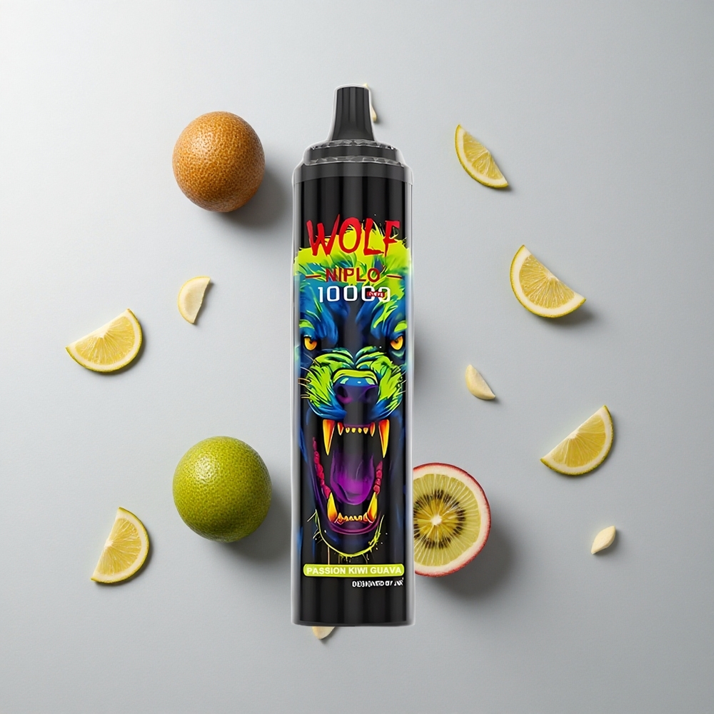 Maracuyá Kiwi JNR Wolf Niplo 10000 Caladas con Bobina Mesh 1.0 Ohm y Carga Rápida Tipo-C