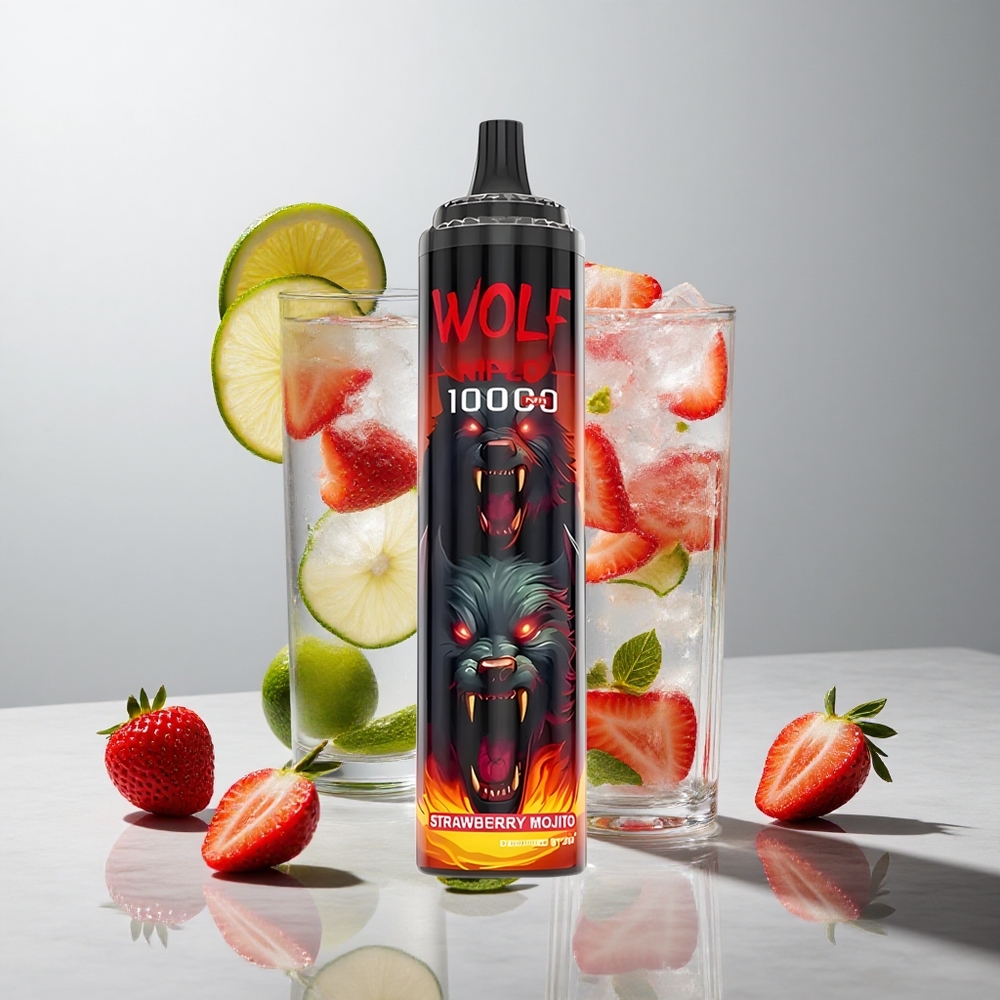 Mojito de Fresa JNR Wolf Niplo 10000 Caladas 20ml 0% 2% 5% Nicotina